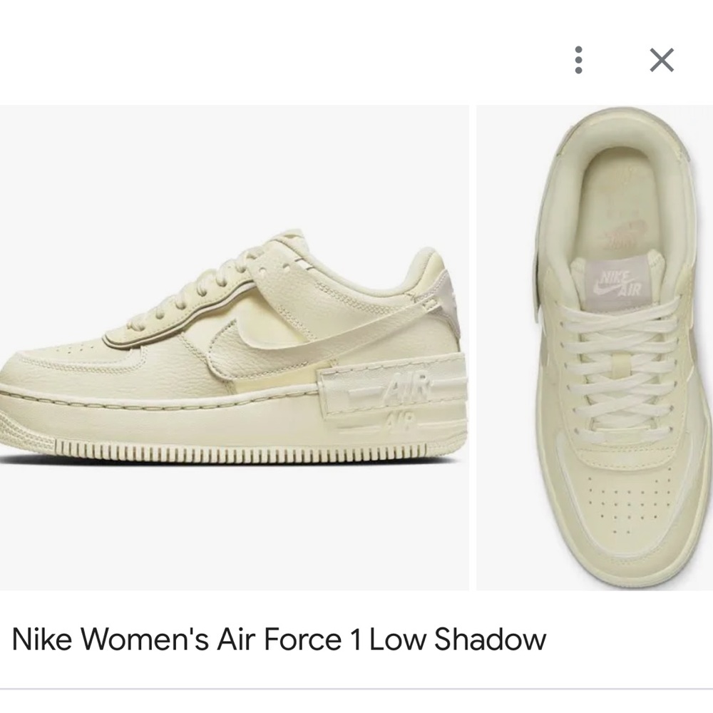 WORN TWICE Nike Women's Air Force 1 Low Shadow - Coconut milk